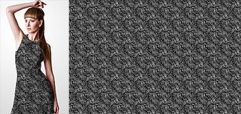 03022v Materiał ze wzorem biały motyw paisley